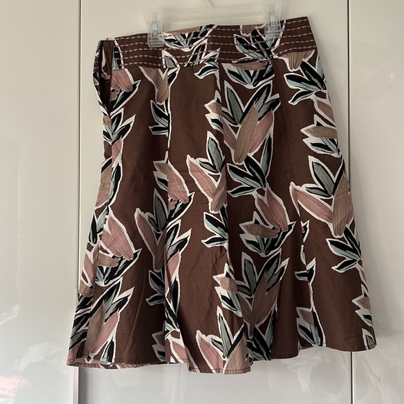 RW&Co Brown, Pink & Teal Knee-Length Lined Skirt - size 2 - Picture 5 of 8